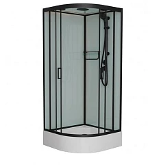Душевая кабина Frank F409/1 Black 90*90*220 (средний поддон) прозрачное стекло