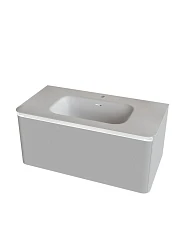 Тумба с раковиной Knotlor Грация 90 с подсветкой белая матовая