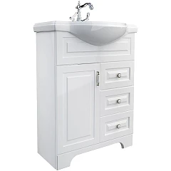 Тумба под раковину 1Marka Прованс New 65Н 3ящика 1дверь Белый глянец