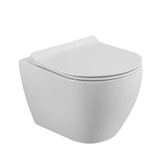 Подвесной унитаз Cezares Стайлус-Тор/Stylus-Tor 36,5*51 безободковый Торнадо с крышкой-сиденьем микролифт