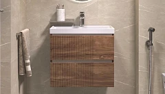 Тумба с раковиной Velvex Монди 600-0-2 акация темная