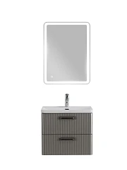 Комплект мебели BelBagno Дуэ/Due 50 сатин, ручки матовый темный никель