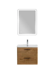 Комплект мебели BelBagno Дуэ/Due 60 Rovere Nature, ручки матовый темный никель