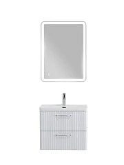 Комплект мебели BelBagno Дуэ/Due 60 белый металлик, ручки хром полированный