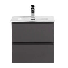 Тумба с раковиной BelBagno Крафт/Kraft 39 50 подвесная темно-серая матовая (раковина BB500/390ETL)