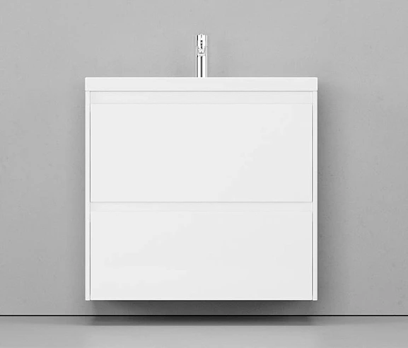 Тумба с раковиной Velvex Klaufs 80 белый глянец подвесная с ящиками