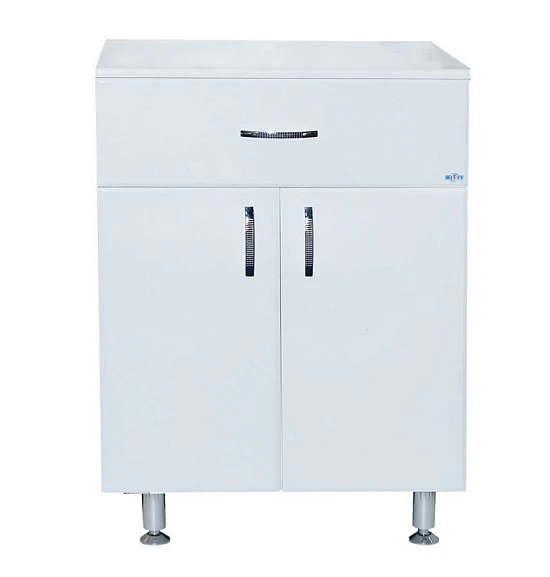 Напольная тумба Misty Люси 60 белая с бельевой корзиной