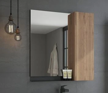 Зеркало-шкаф Comforty Кельн 75 дуб темный L/R