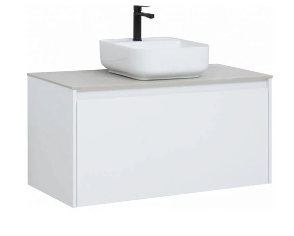 Тумба под раковину Aquanet Nova Lite 100 белый глянец (1 ящик)