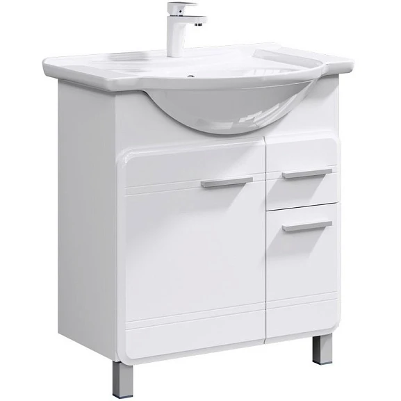 Тумба под раковину Aqwella Корсика 75 белый глянец 