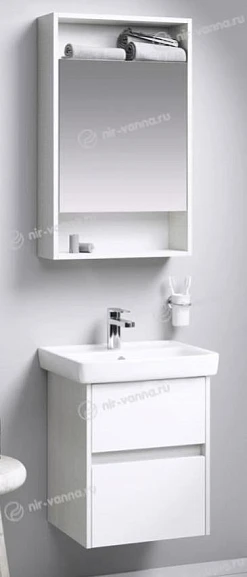 Комплект мебели Aqwella Сити 50 белый глянец/дуб канадский