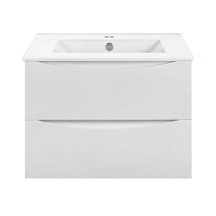 Тумба с раковиной Vincea Mia Slim 70 белый глянец