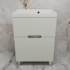 Тумба с раковиной Style Line Матис 60 напольная олива (раковина Asti 60*45 жасмин)