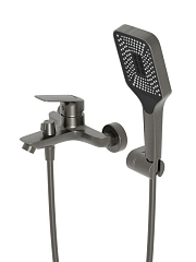 Смеситель BelBagno Due VASM-GM для ванны и душа с душевыми аксессуарами вороненая сталь