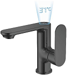 Смеситель Haiba HB12590-7 для раковины с индикатором температуры черный матовый